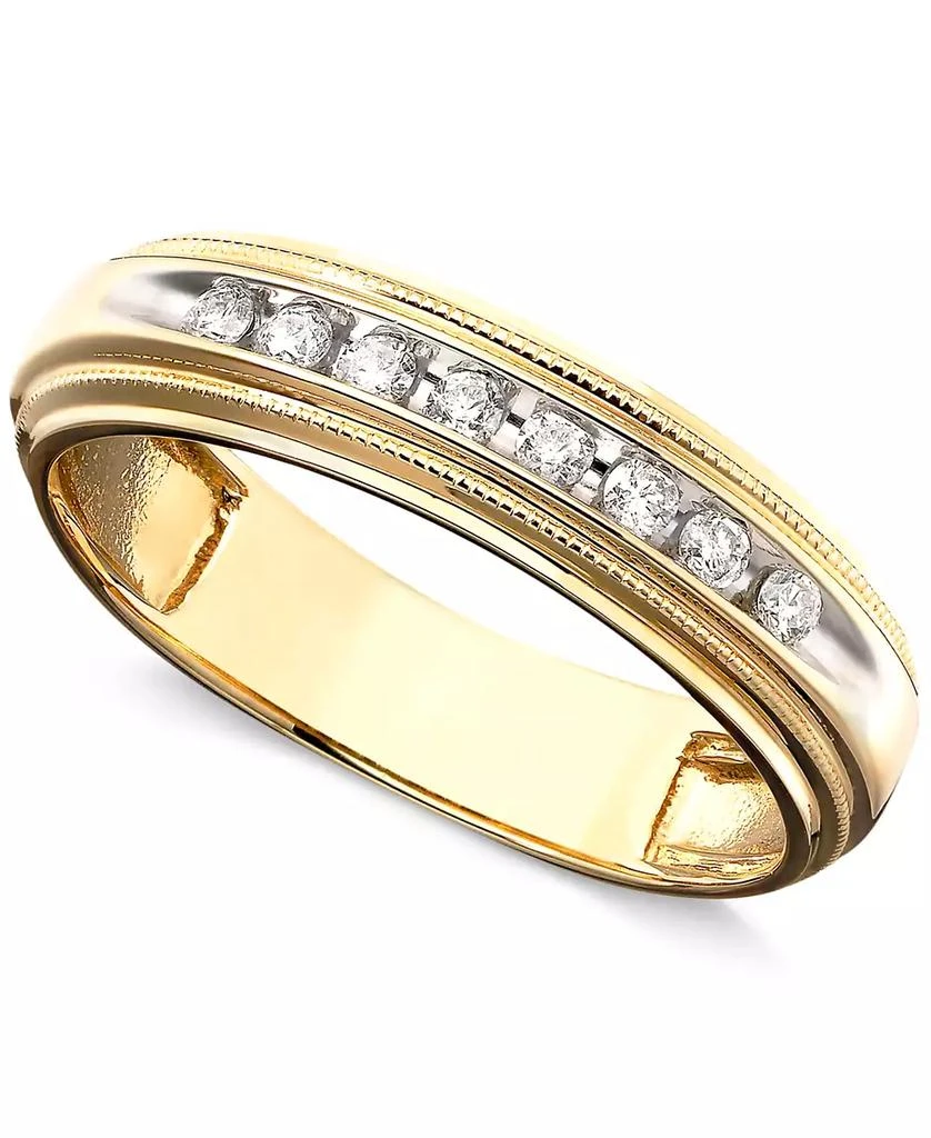 Macy's Men's Diamond Ring in Two-Tone 14k Gold ( 1/5 ct. t.w.) 1