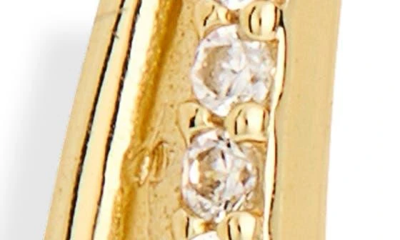 Argento Vivo Sterling Silver CZ Split U-Shaped Hoop Earrings 3