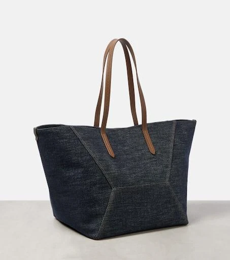 Brunello Cucinelli Duo Large denim tote bag 4