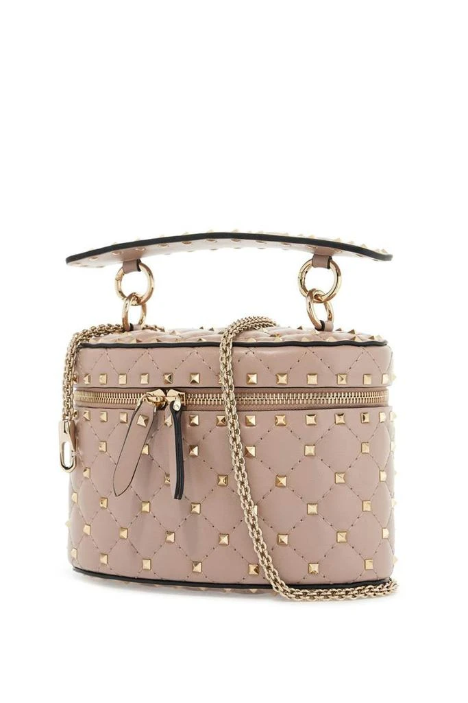 Valentino cylindrical vanity bag in powder leather with diamond pattern 3