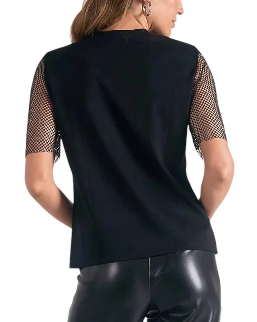 ELAN Mesh Sleeve Tee In Black 2