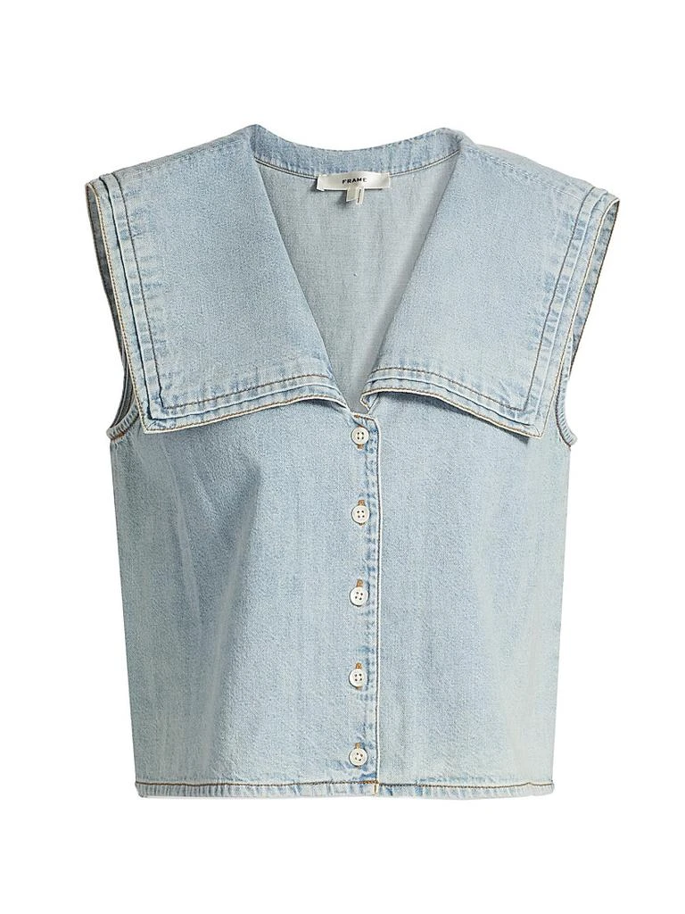 FRAME The Yacht Cotton Denim Top