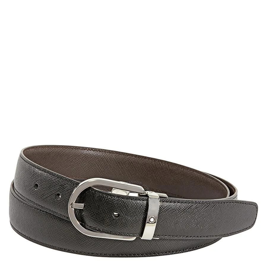 MontBlanc Reversible Leather Belt Saffiano-printed Black/Brown 1