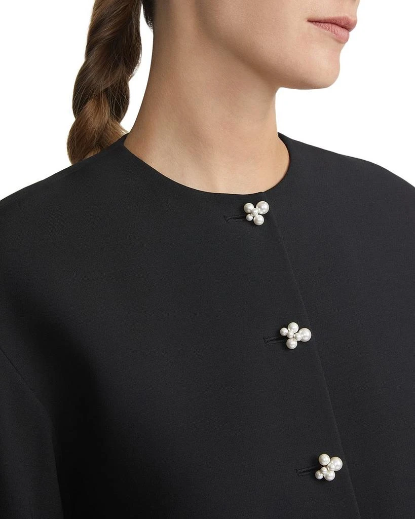 Lafayette 148 New York Pearlescent Button Collarless Jacket 3