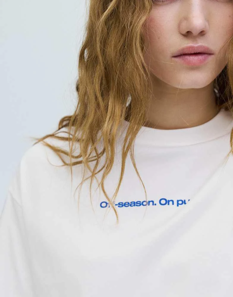 Pull&Bear Pull&Bear Off-season graphic t-shirt in ice 3