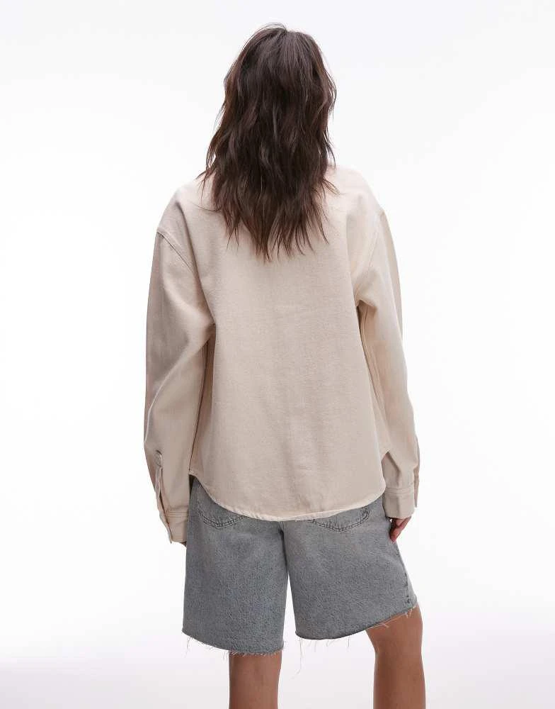 House Of Sunny House of Sunny take a trip stitch long sleeve western shirt in oat wash 2