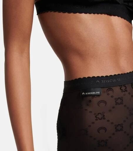 MARINE SERRE Moonogram flocked mesh tights 3