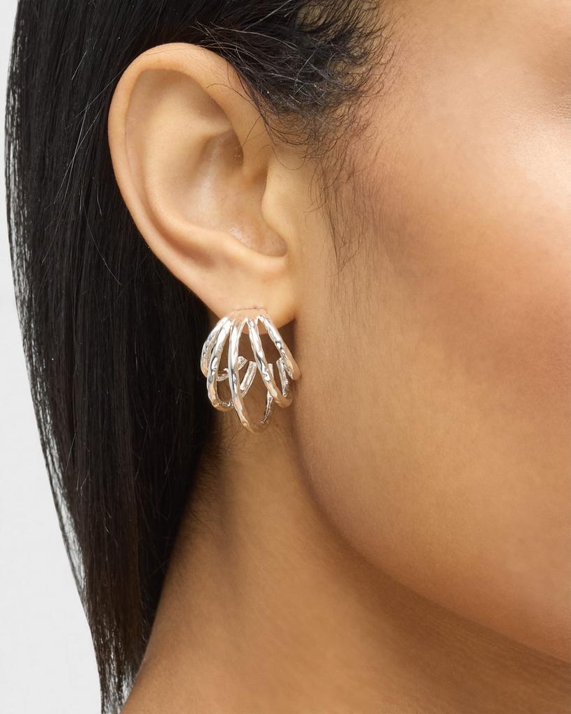 NEST Jewelry Silver Hammered Multi-Hoop Earrings
