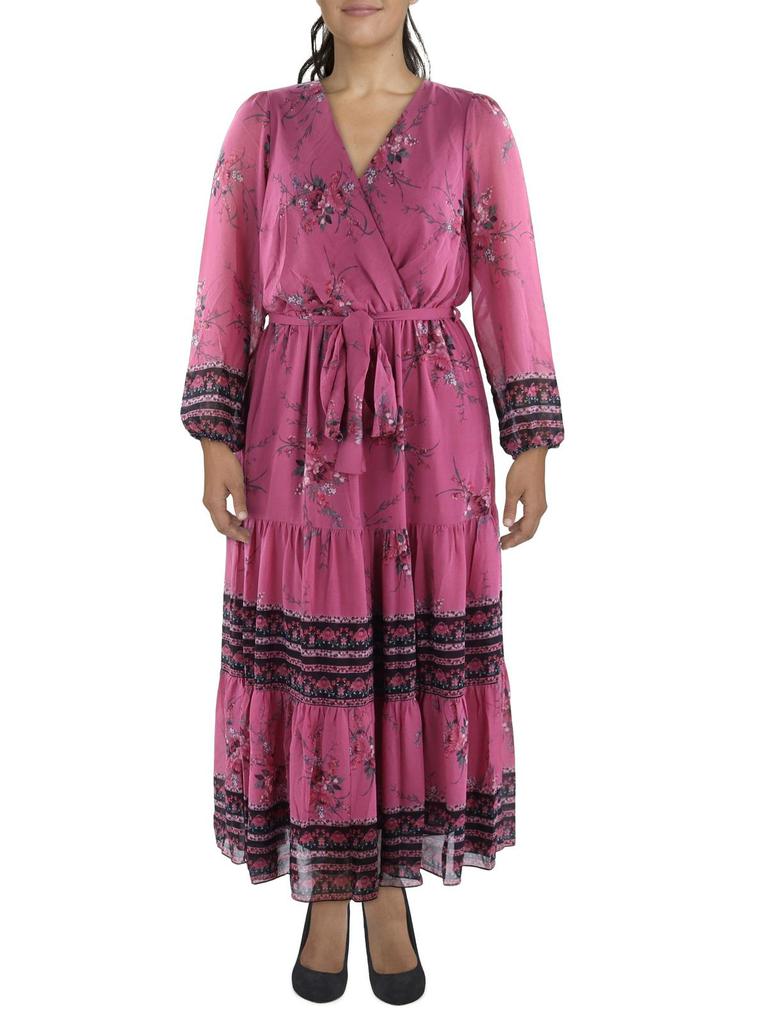 City Chic Womens Floral Long Maxi Dress
