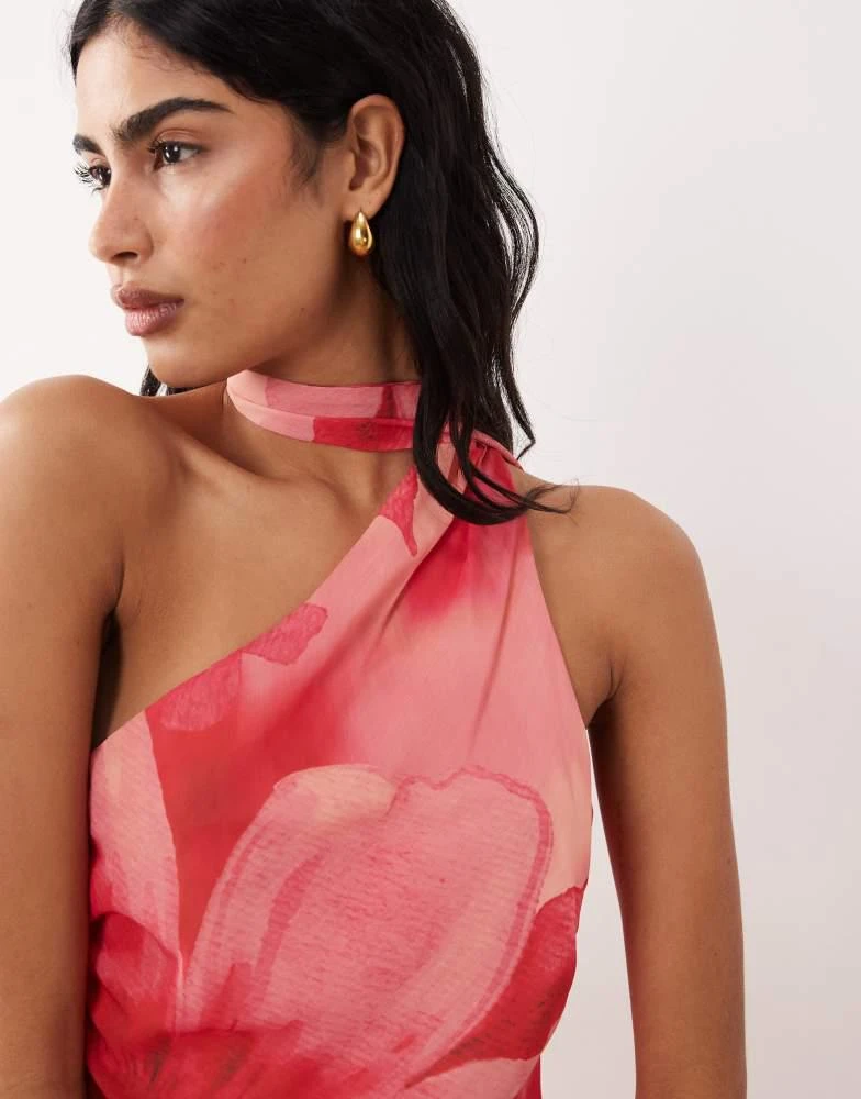 open lace back dress Mireille Scarf-Detail Strapless Maxi dress in Red  OUTCAST
