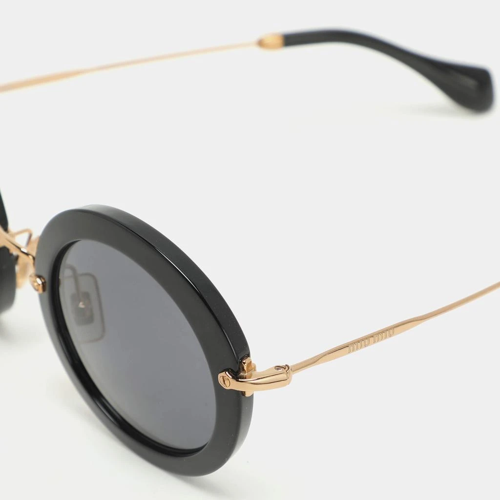 Miu Miu 13NS Black and Gold Round Sunglasses MIU MIU Round Sunglasses SMU 08R 1AB-0A7 Black Crystals Gold  main image 2