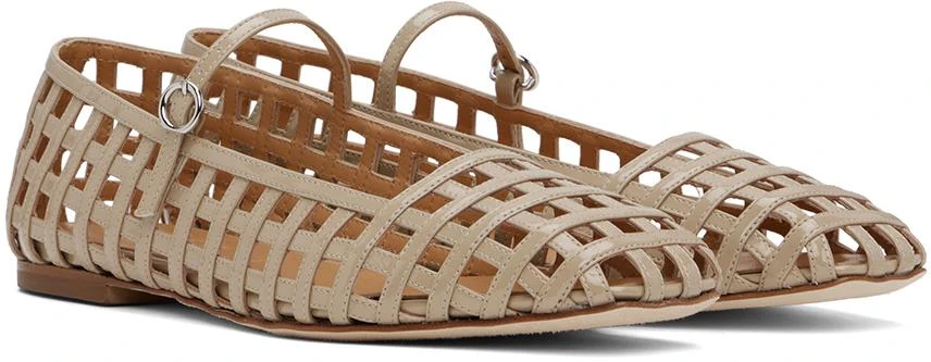 AEYDE Beige Uma Caged Mary-Jane Ballerina Flats 4