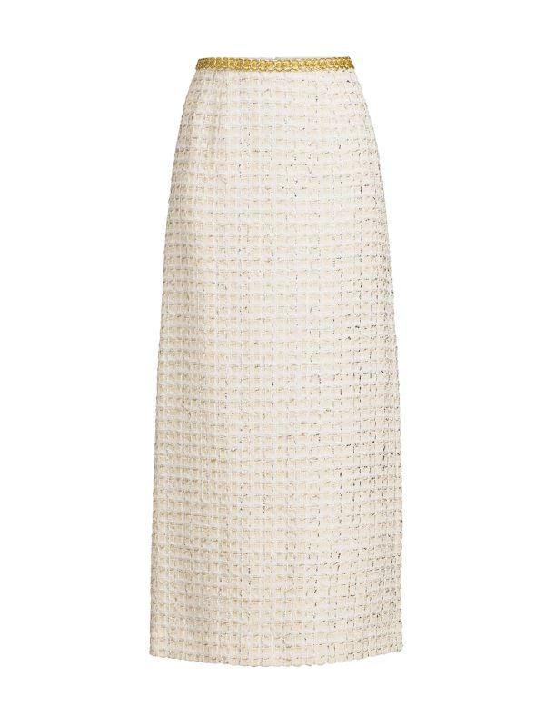 Giambattista Valli Tweed Silk Blend Maxi Skirt 3
