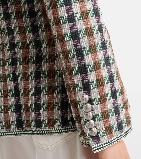 VERONICA BEARD Alessia houndstooth cotton-blend jacket 5