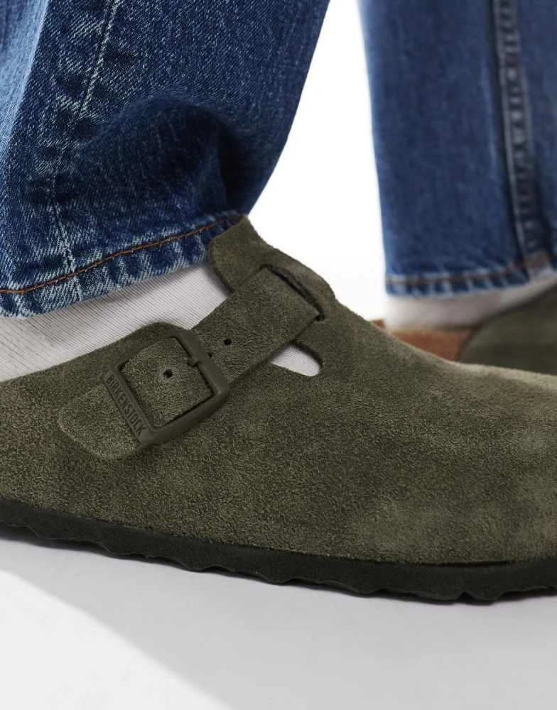 Birkenstock Birkenstock Boston suede clogs in thyme khaki 