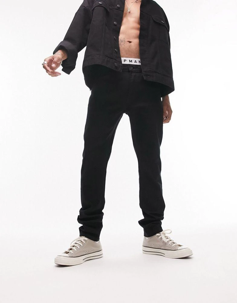 Topman Topman stretch skinny jeans in black 1