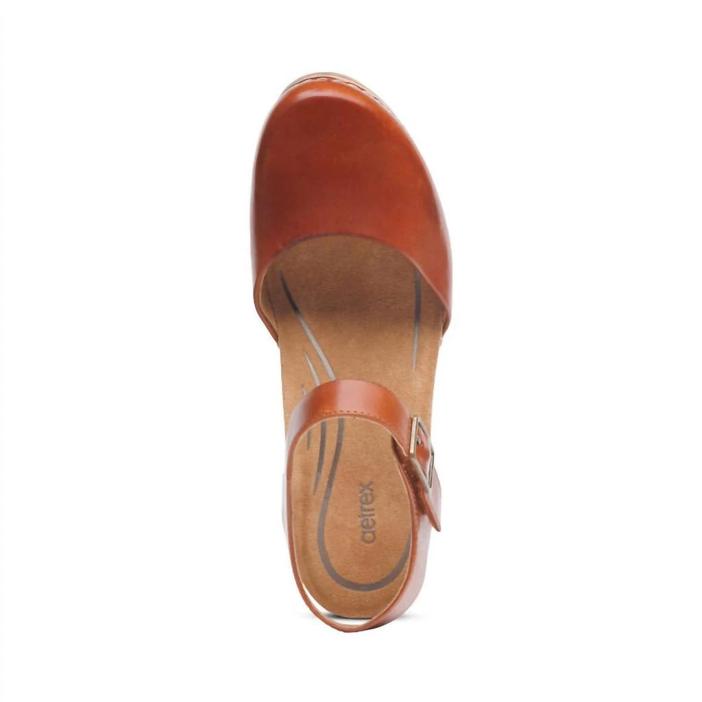 Aetrex Women Finley Closed Toe Heel In Cognac 5