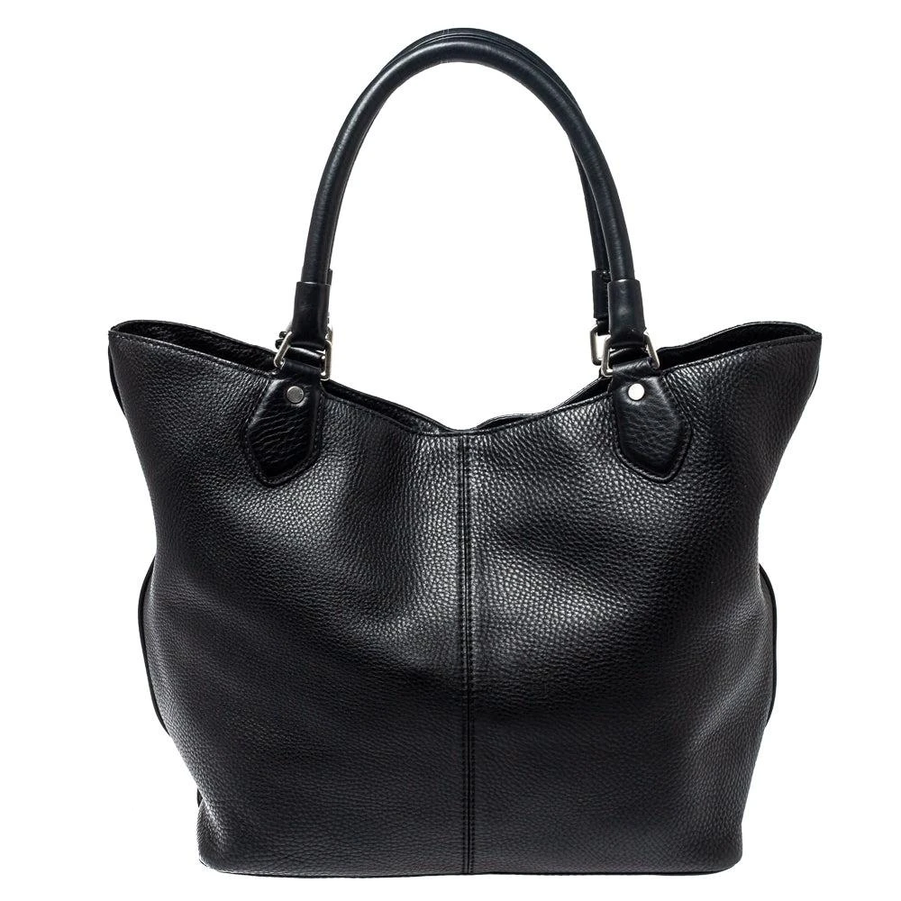 Cole Haan Black Grained Soft Leather Tote 3