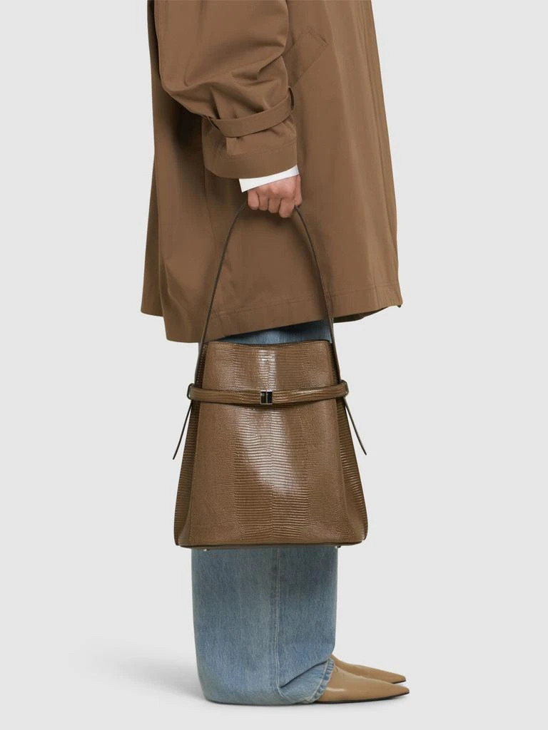 Totême Belted Lizard-embossed Bucket Bag 1
