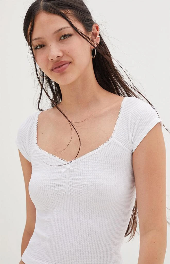 CONTOUR Seamless Waffle Knit Cinched Top 1