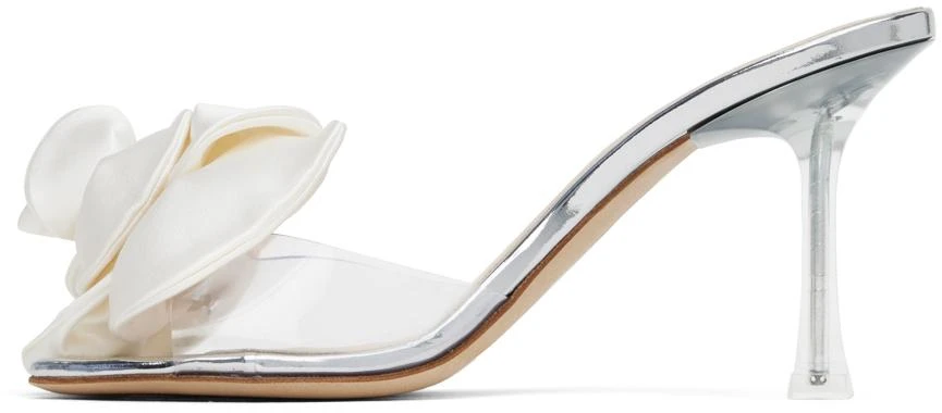 Magda Butrym Transparent 
Off-White Flower Heeled Sandals 3