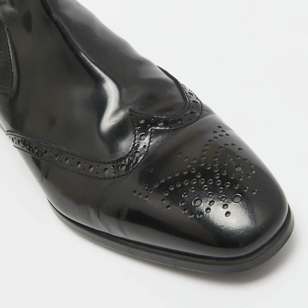 Tod's Tod's Black Patent Leather Brogue Chelsea Boots Size 40 8