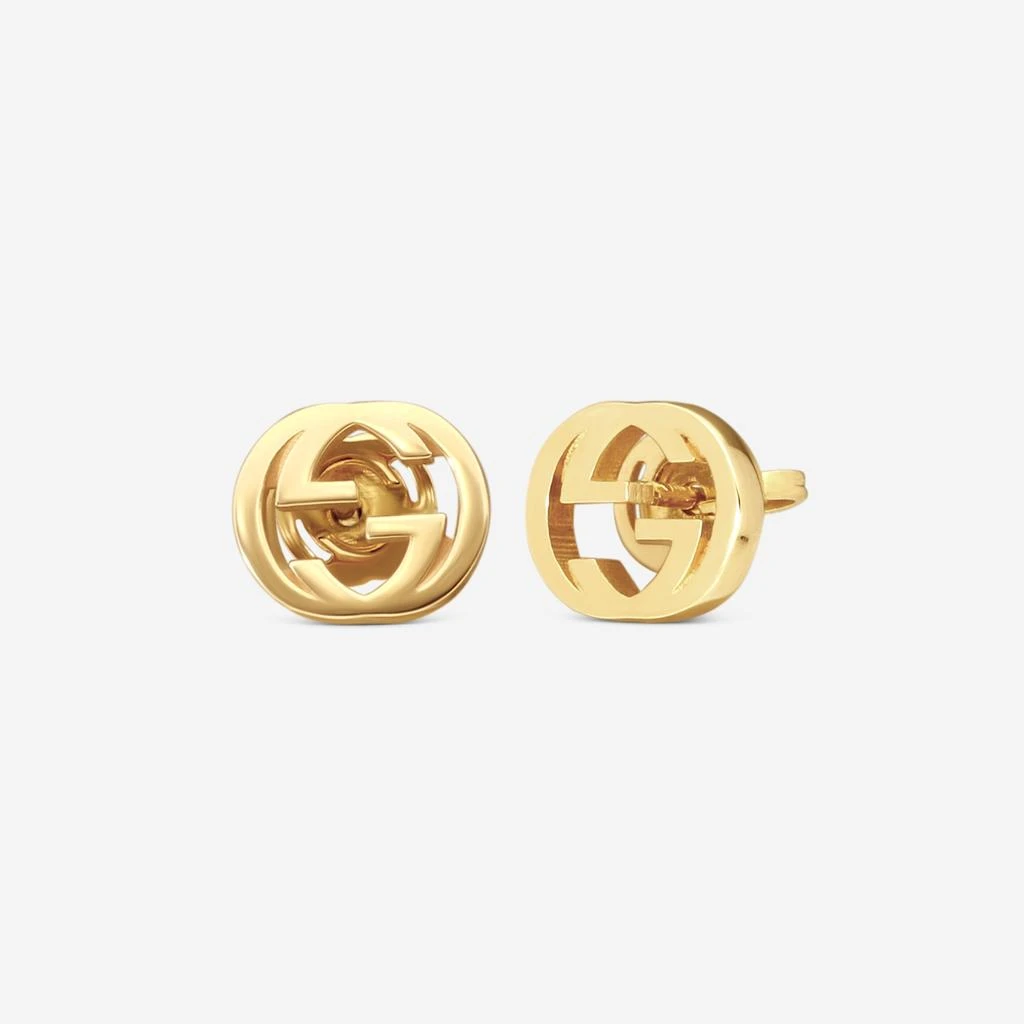 Gucci Gucci Interlocking G 18K Yellow Gold Stud Earrings YBD74854300200U-copy 2