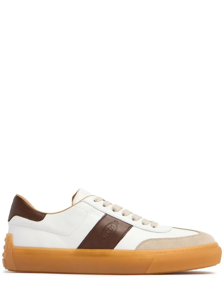 Tod's Suede & Leather Low Top Sneakers 1
