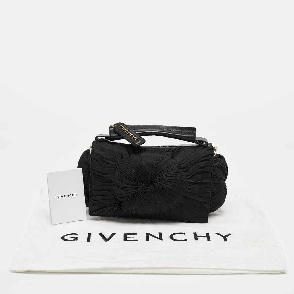 Givenchy Givenchy Black Leather and Satin Pleated Floral Clutch 14