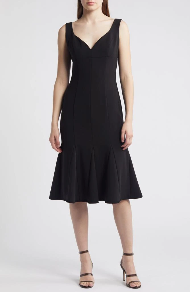 Black Halo Ashlyn Godet Cocktail Midi Dress 1
