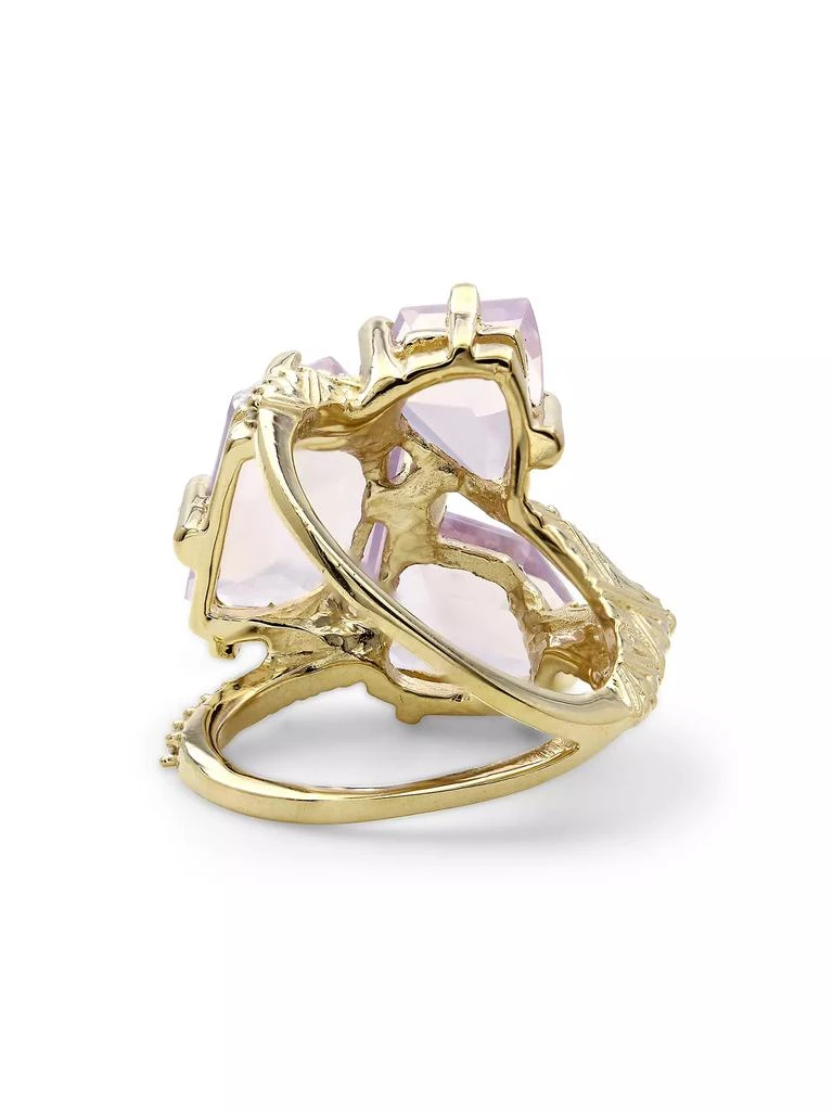 Stephen Dweck Luxury 18K Gold, Diamond & Lavender Moon Quartz Openwork Ring 3