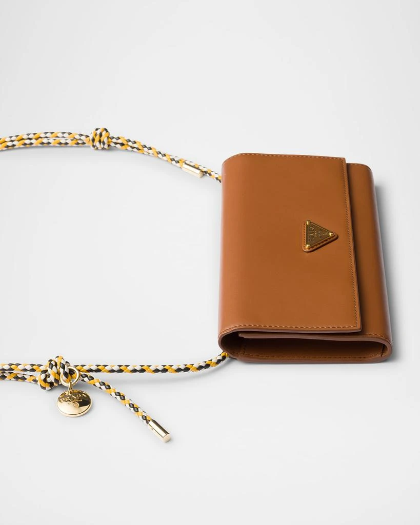 Prada Leather Wallet with Braided Shoulder Strap 2