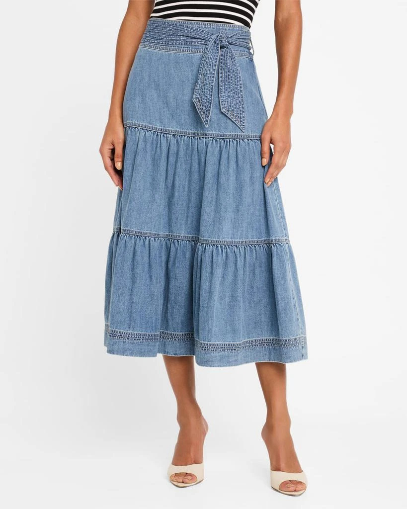 VERONICA BEARD Armida Tiered A-Line Skirt 4
