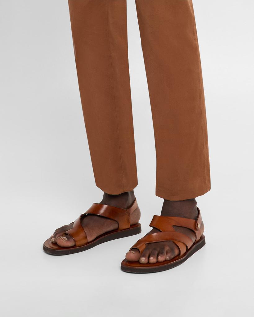 Paul Stuart Men's Dali Leather Gladiator Sandals