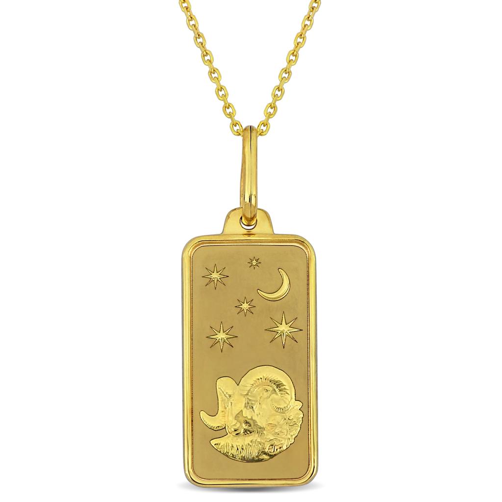 Mimi & Max Mimi & Max Aries Horoscope Necklace in 10k Yellow Gold