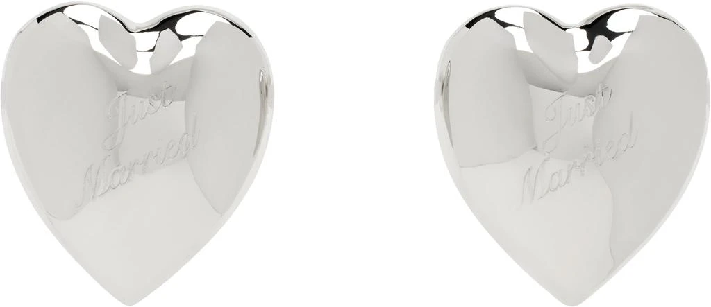D'heygere SSENSE Exclusive Bridal Capsule 'Just Married' Heart Earrings 1