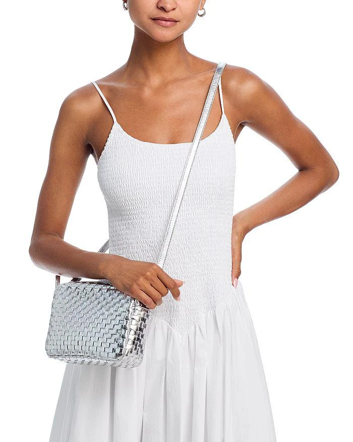 Clare V Petit Moyen Messenger Woven Checker 2