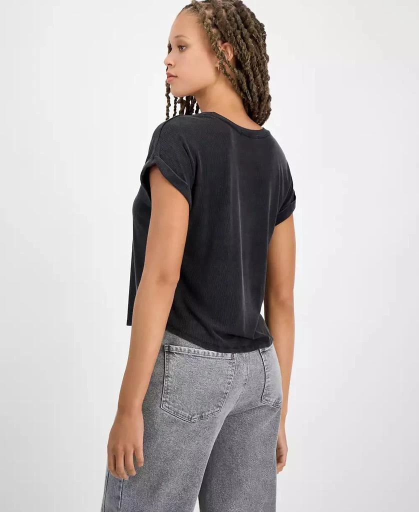 Hippie Rose Juniors' Cuffed Short-Sleeve Tee 2