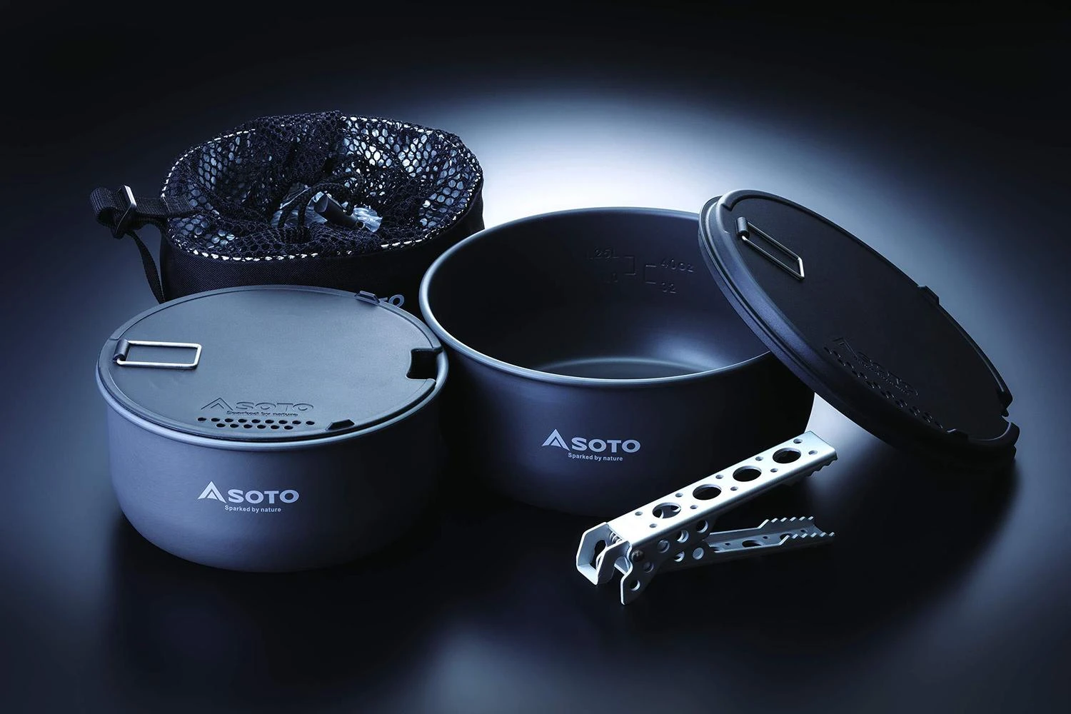 SOTO SOTO Navigator Camping Cookware Set - Slip and Shock Resistant, Corrosion Resistant, Multi-Functional 3