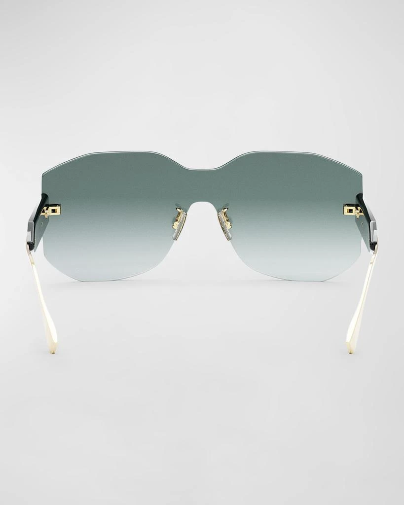 Fendi Fendigraphy Rimless Geometric Nylon & Metal Shield Sunglasses 5