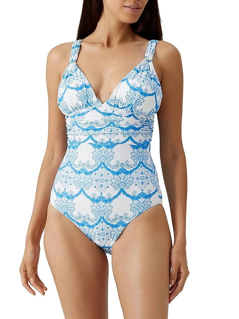 MELISSA ODABASH Panarea Floral V-Neck One-Piece Swimsuit 2