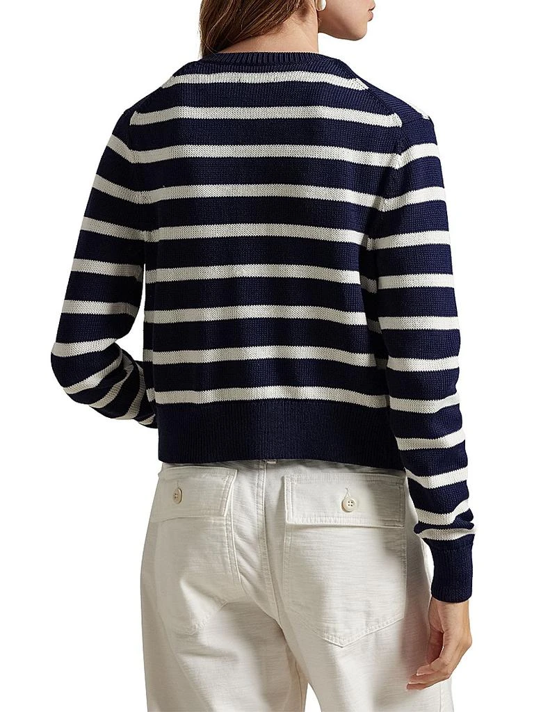 Ralph Lauren Striped Cotton Crewneck Cardigan 3