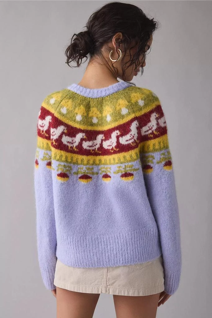 BDG BDG Becca Goose Icon Fair Isle Brushed Knit Oversized Cardigan 3