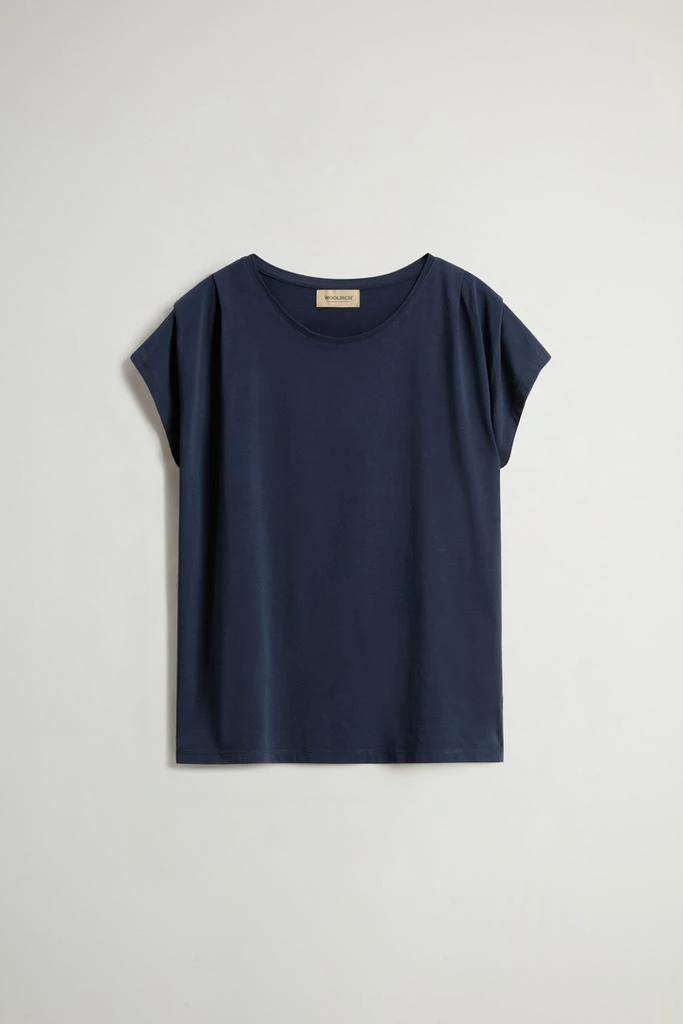 Woolrich T-Shirt in Pure Pima Cotton - Women - Blue 5