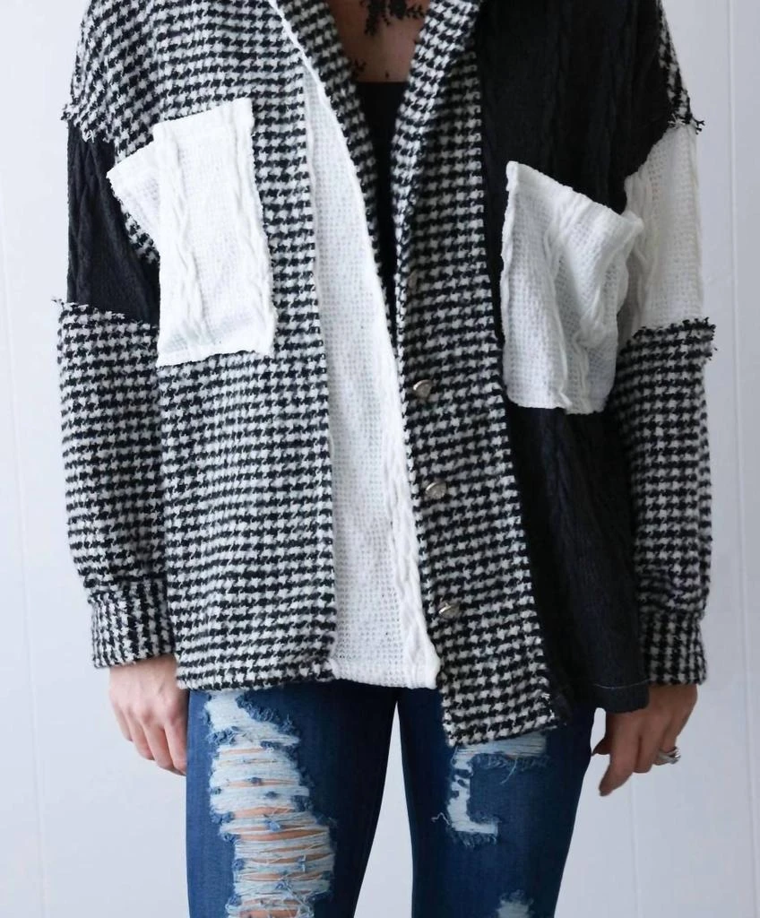 POL Pol - Houndstooth Sweater Shacket 3