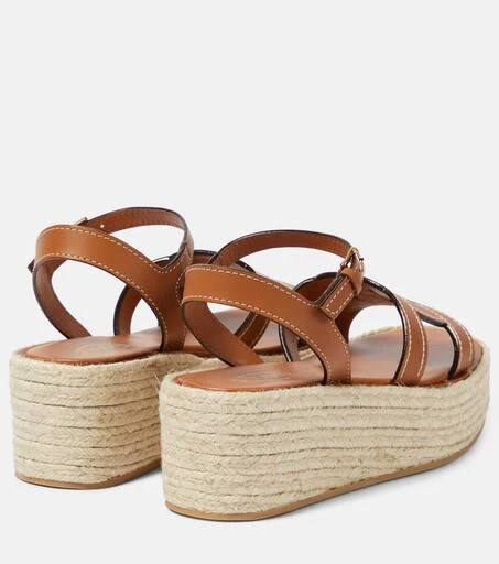 Tod's Kate leather espadrille wedges 3