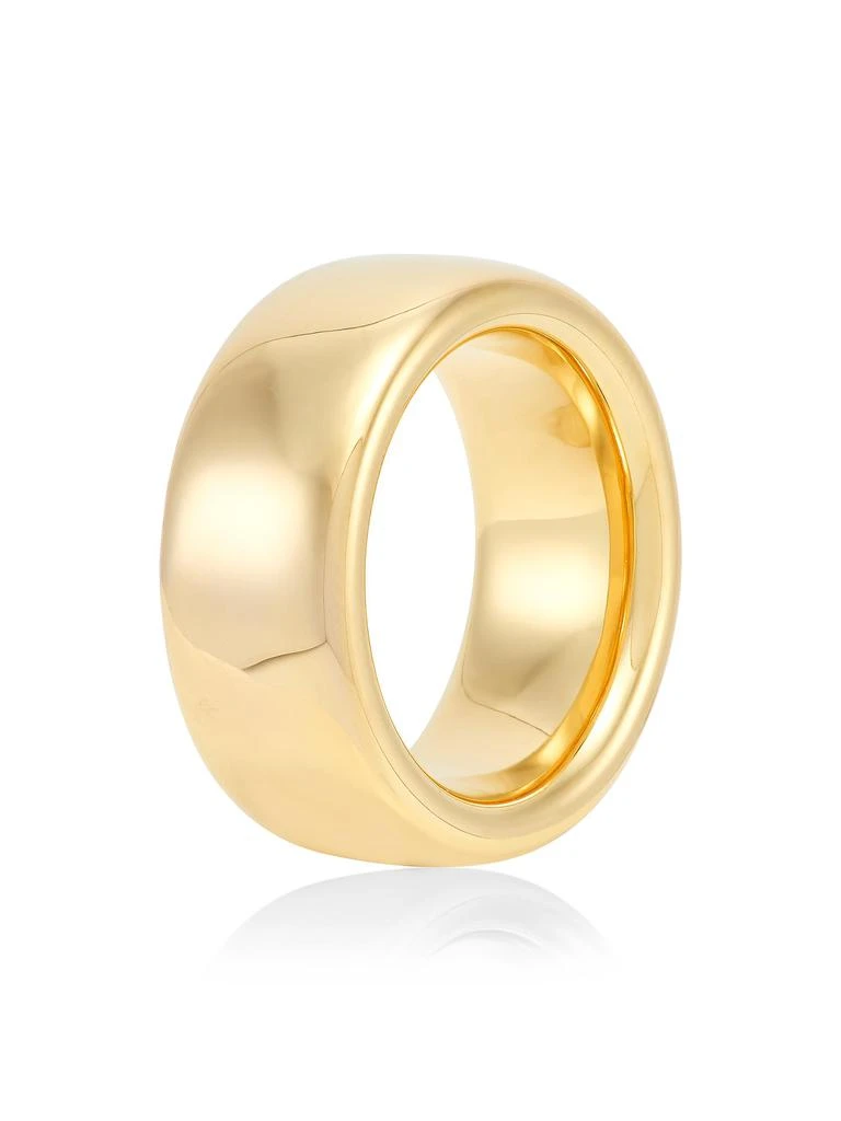 Saks Fifth Avenue 18K Yellow Goldplated Sterling Silver Wide Band Ring 2