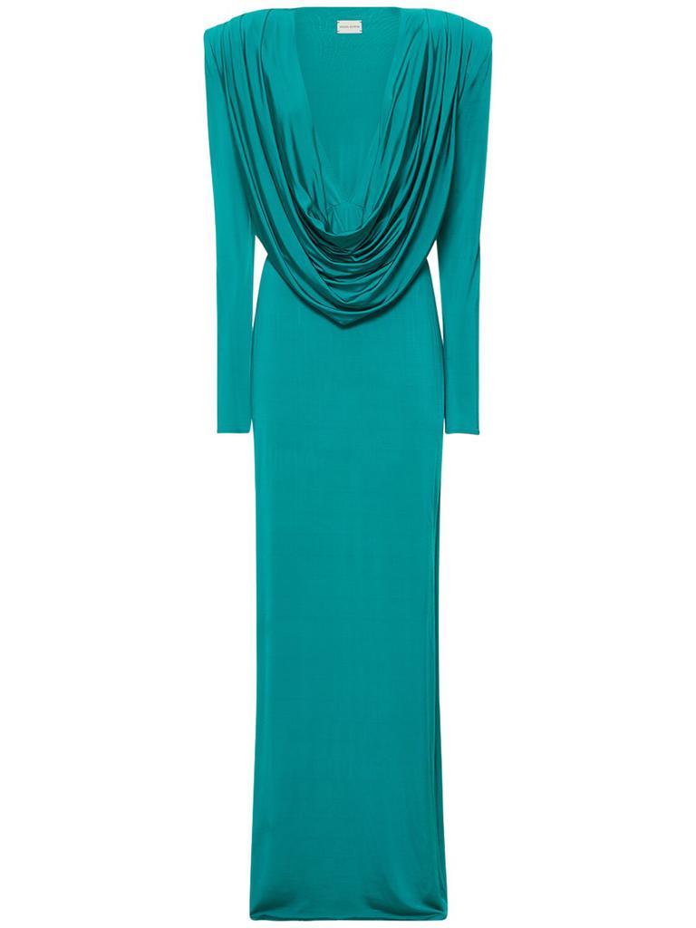 MAGDA BUTRYM Draped Viscose Jersey Long Dress