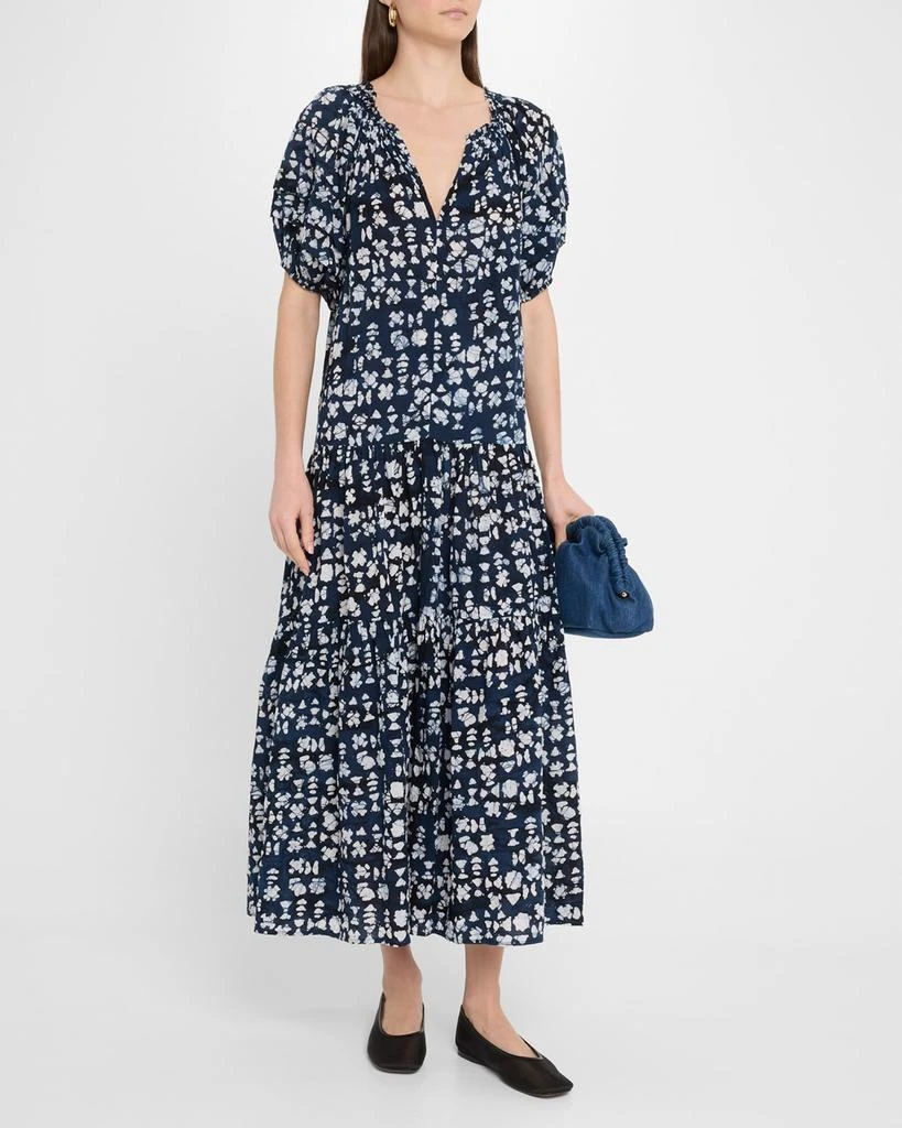 Apiece Apart Uva Tiered Abstract-Print Maxi Dress 4