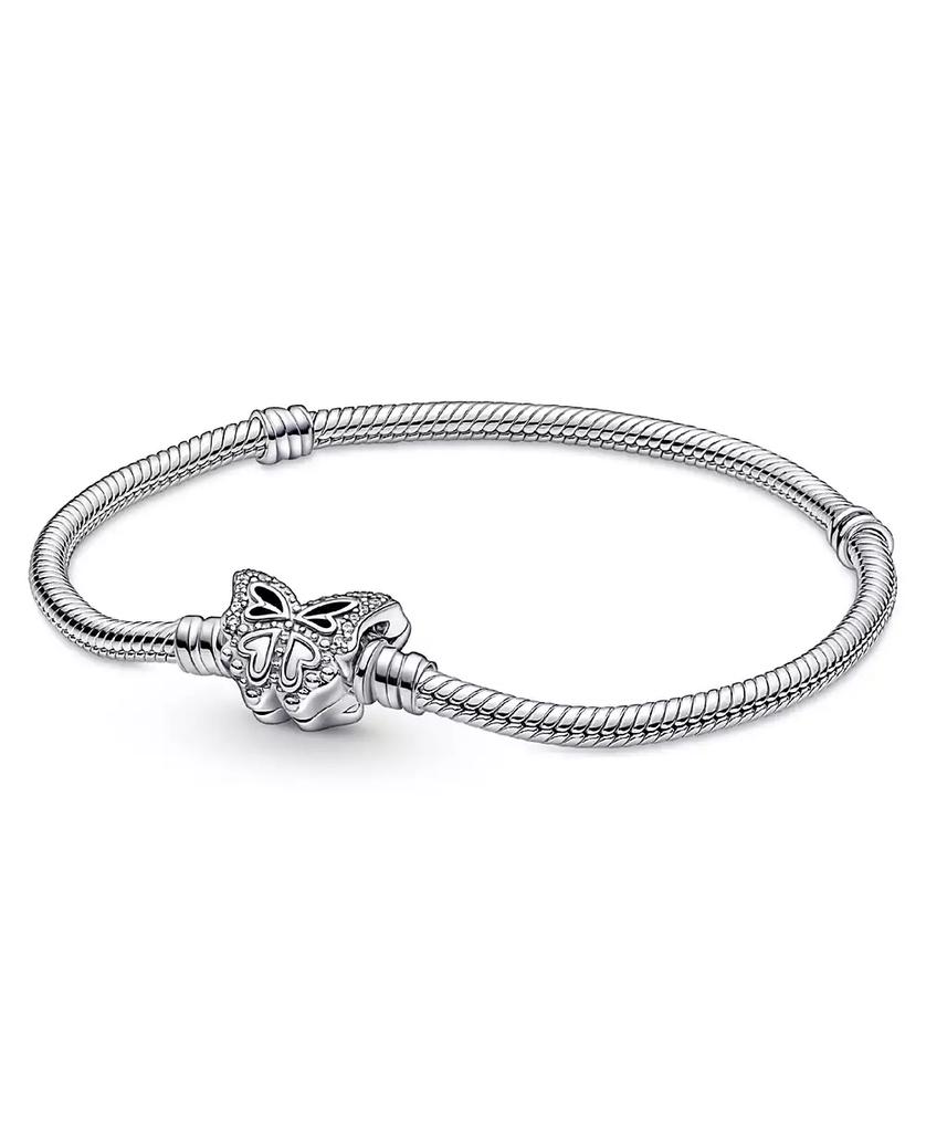 PANDORA Moments Cubic Zirconia Butterfly Clasp Snake Chain Bracelet